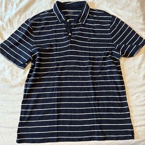 Tommy Hilfiger Men's Polo in Navy and White Stripes